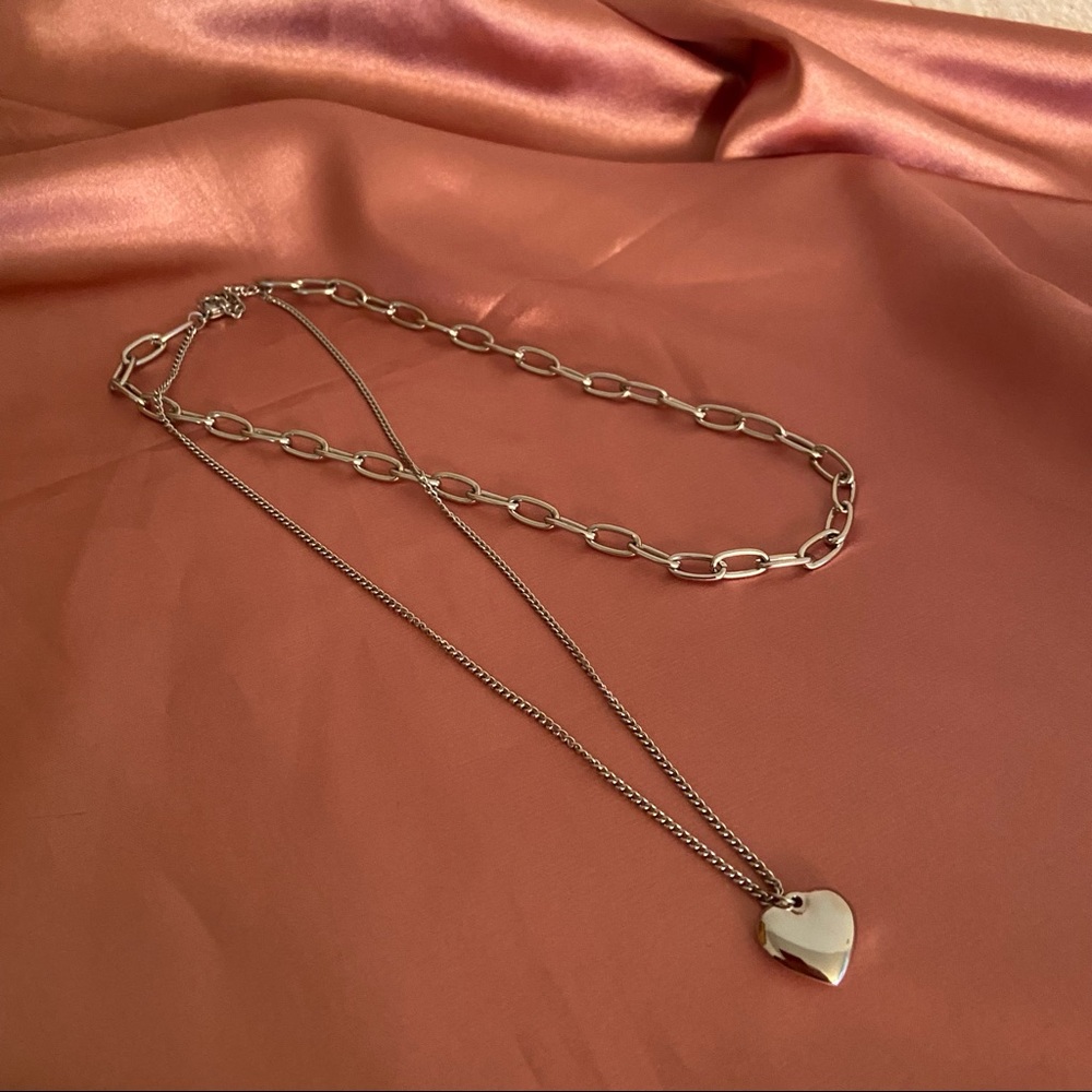 💕Last one Heart Layered Chain Necklace - Picture 2 of 11